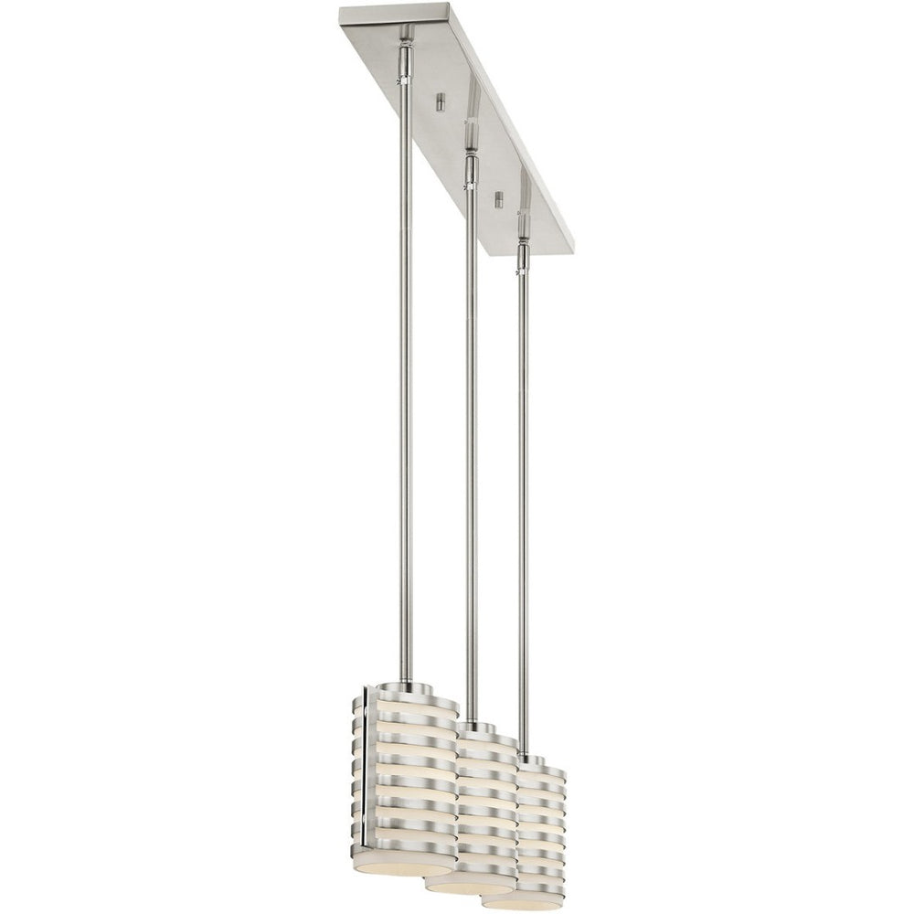 HomeRoots Three Light Dimmable Chandelier with Stylish Cylinder Shades for Modern Home Illumination Upgrade 687282