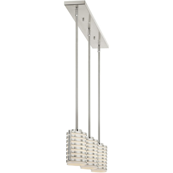 HomeRoots Three Light Dimmable Chandelier with Stylish Cylinder Shades for Modern Home Illumination Upgrade 687282