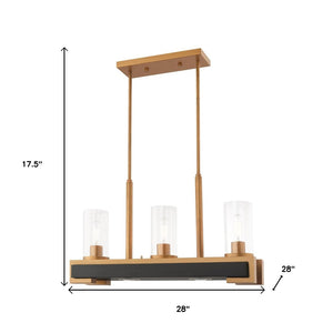 HomeRoots Two Light Dimmable Chandelier - Modern Cylinder Shades for Adjustable Ambiance in Any Space 687283