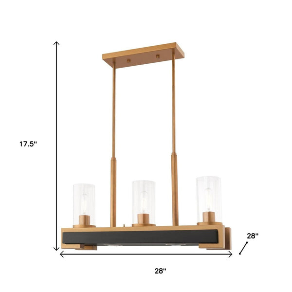 HomeRoots Two Light Dimmable Chandelier - Modern Cylinder Shades for Adjustable Ambiance in Any Space 687283