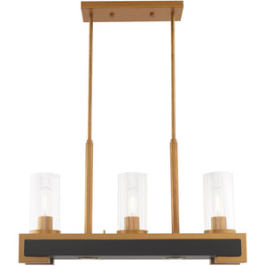 HomeRoots Two Light Dimmable Chandelier - Modern Cylinder Shades for Adjustable Ambiance in Any Space 687283