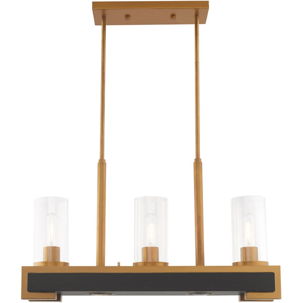 HomeRoots Two Light Dimmable Chandelier - Modern Cylinder Shades for Adjustable Ambiance in Any Space 687283