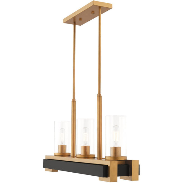 HomeRoots Two Light Dimmable Chandelier - Modern Cylinder Shades for Adjustable Ambiance in Any Space 687283