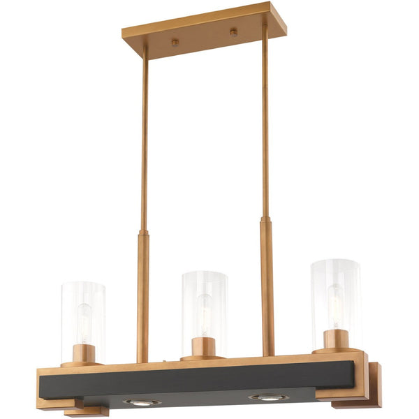 HomeRoots Two Light Dimmable Chandelier - Modern Cylinder Shades for Adjustable Ambiance in Any Space 687283