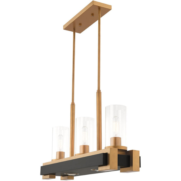 HomeRoots Two Light Dimmable Chandelier - Modern Cylinder Shades for Adjustable Ambiance in Any Space 687283
