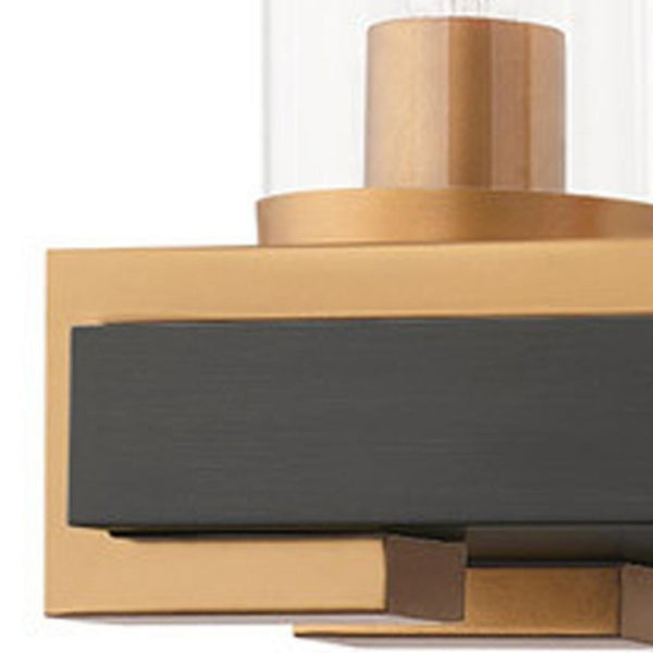 HomeRoots Two Light Dimmable Chandelier - Modern Cylinder Shades for Adjustable Ambiance in Any Space 687283