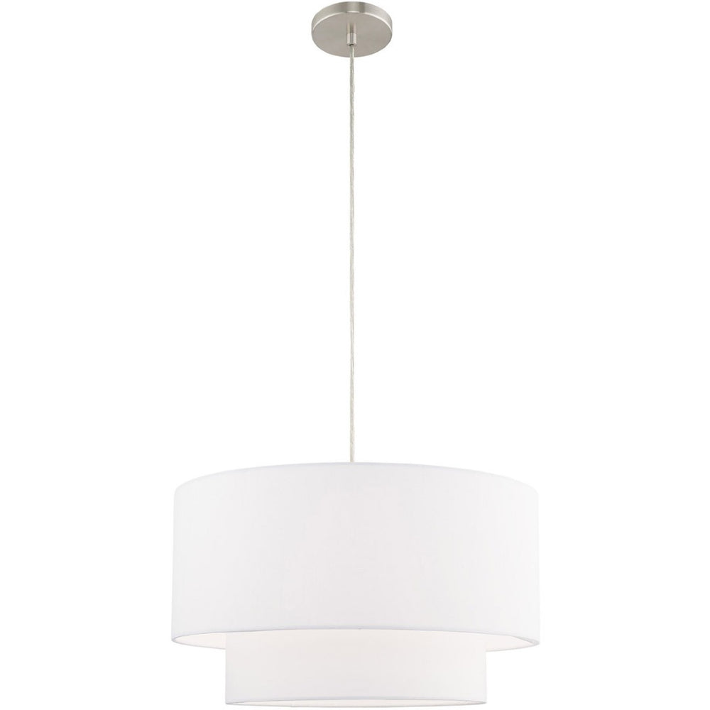 HomeRoots Dimmable Cylindrical Chandelier with Shades - Modern Elegance for Hallways, Bedrooms, and More! 687285