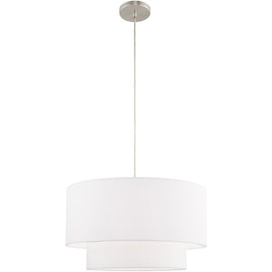 HomeRoots Dimmable Cylindrical Chandelier with Shades - Modern Elegance for Hallways, Bedrooms, and More! 687285