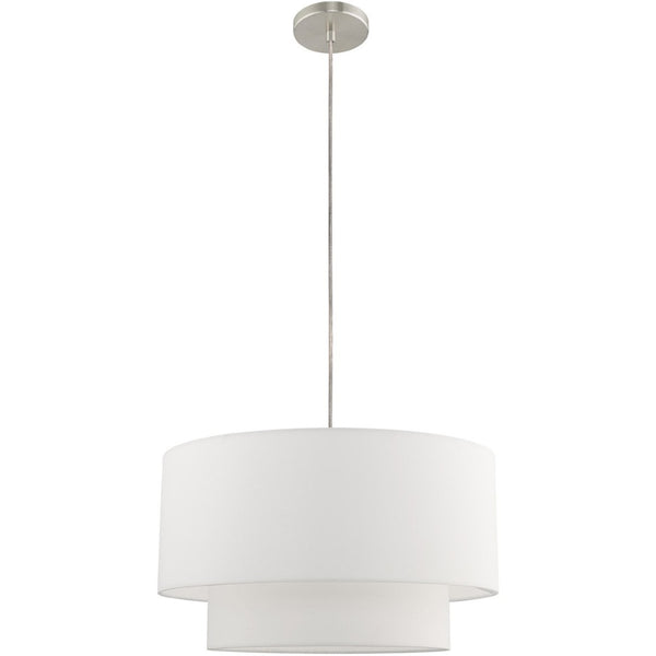 HomeRoots Dimmable Cylindrical Chandelier with Shades - Modern Elegance for Hallways, Bedrooms, and More! 687285