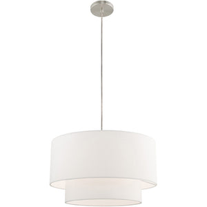 HomeRoots Dimmable Cylindrical Chandelier with Shades - Modern Elegance for Hallways, Bedrooms, and More! 687285