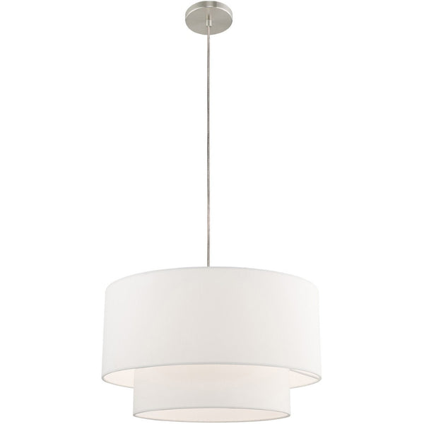 HomeRoots Dimmable Cylindrical Chandelier with Shades - Modern Elegance for Hallways, Bedrooms, and More! 687285