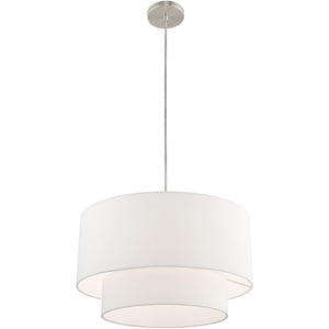 HomeRoots Dimmable Cylindrical Chandelier with Shades - Modern Elegance for Hallways, Bedrooms, and More! 687285