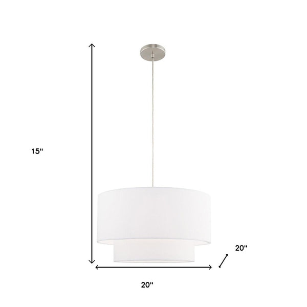 HomeRoots Dimmable Cylindrical Chandelier with Shades - Modern Elegance for Hallways, Bedrooms, and More! 687285