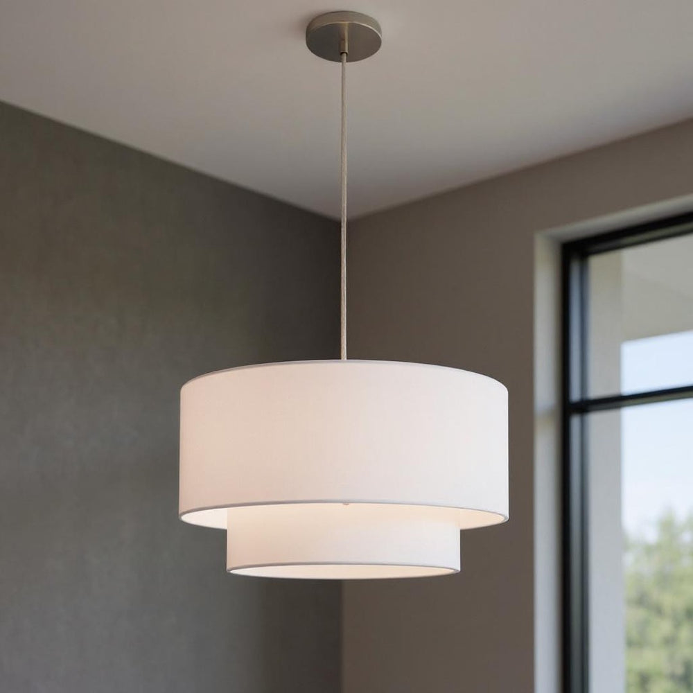 HomeRoots Dimmable Cylindrical Chandelier with Shades - Modern Elegance for Hallways, Bedrooms, and More! 687285