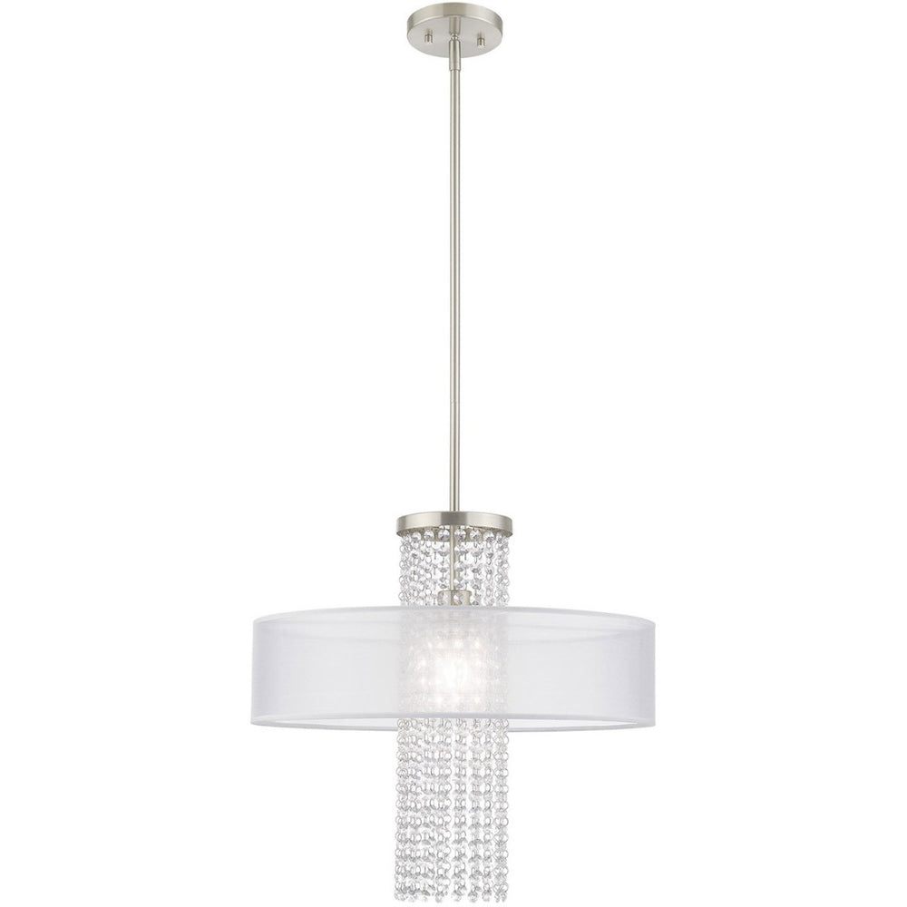 HomeRoots Dimmable Chandelier with Cylindrical Shades: Modern, Adjustable Lighting for Dining Rooms & More 687286