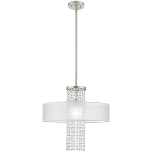 HomeRoots Dimmable Chandelier with Cylindrical Shades: Modern, Adjustable Lighting for Dining Rooms & More 687286