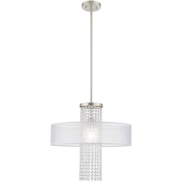 HomeRoots Dimmable Chandelier with Cylindrical Shades: Modern, Adjustable Lighting for Dining Rooms & More 687286