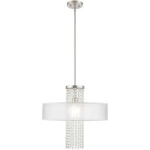HomeRoots Dimmable Chandelier with Cylindrical Shades: Modern, Adjustable Lighting for Dining Rooms & More 687286