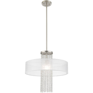 HomeRoots Dimmable Chandelier with Cylindrical Shades: Modern, Adjustable Lighting for Dining Rooms & More 687286