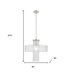 HomeRoots Dimmable Chandelier with Cylindrical Shades: Modern, Adjustable Lighting for Dining Rooms & More 687286
