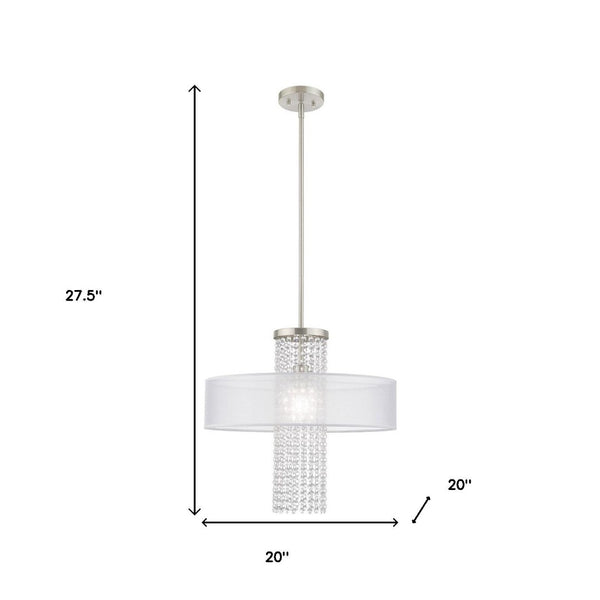 HomeRoots Dimmable Chandelier with Cylindrical Shades: Modern, Adjustable Lighting for Dining Rooms & More 687286