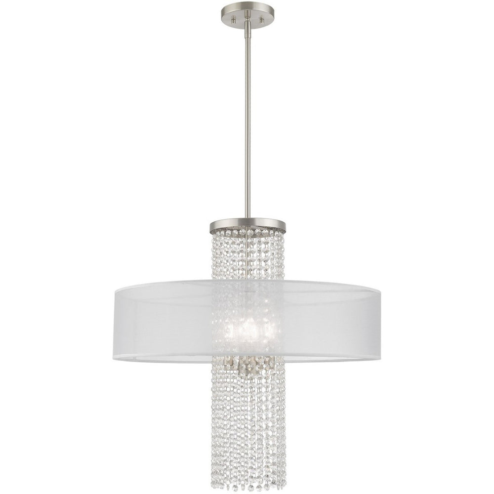 HomeRoots Four Light Dimmable Chandelier: Modern Cylinder Design for Versatile Illumination in Any Space 687287
