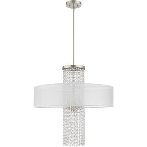 HomeRoots Four Light Dimmable Chandelier: Modern Cylinder Design for Versatile Illumination in Any Space 687287