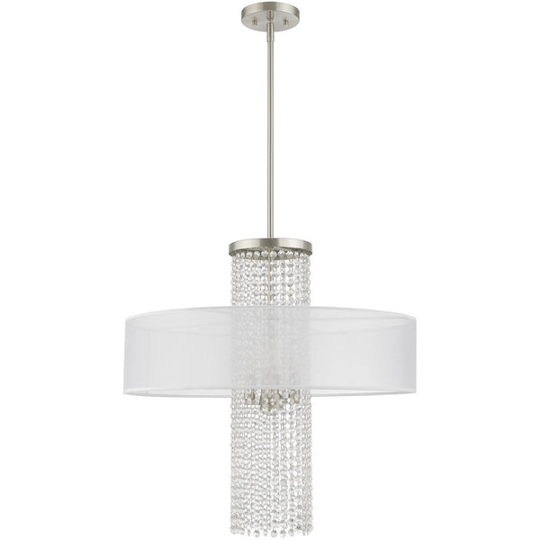 HomeRoots Four Light Dimmable Chandelier: Modern Cylinder Design for Versatile Illumination in Any Space 687287