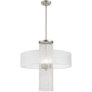 HomeRoots Four Light Dimmable Chandelier: Modern Cylinder Design for Versatile Illumination in Any Space 687287