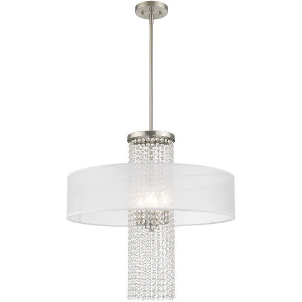 HomeRoots Four Light Dimmable Chandelier: Modern Cylinder Design for Versatile Illumination in Any Space 687287