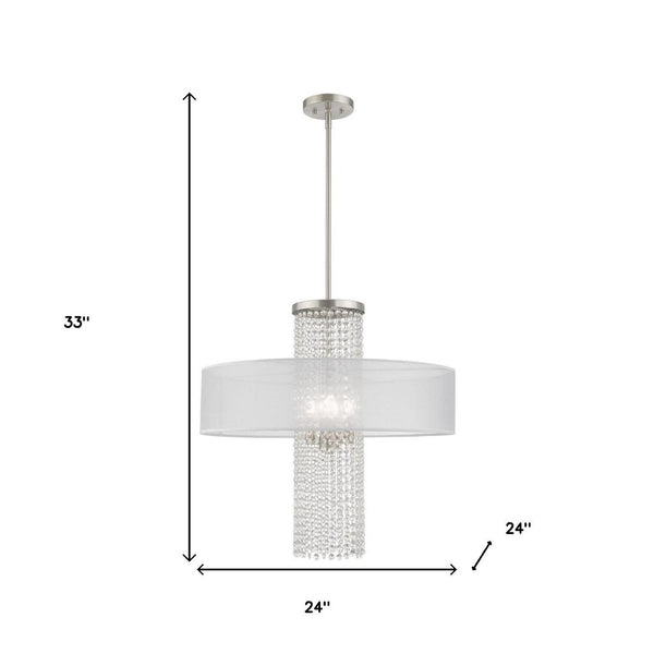 HomeRoots Four Light Dimmable Chandelier: Modern Cylinder Design for Versatile Illumination in Any Space 687287