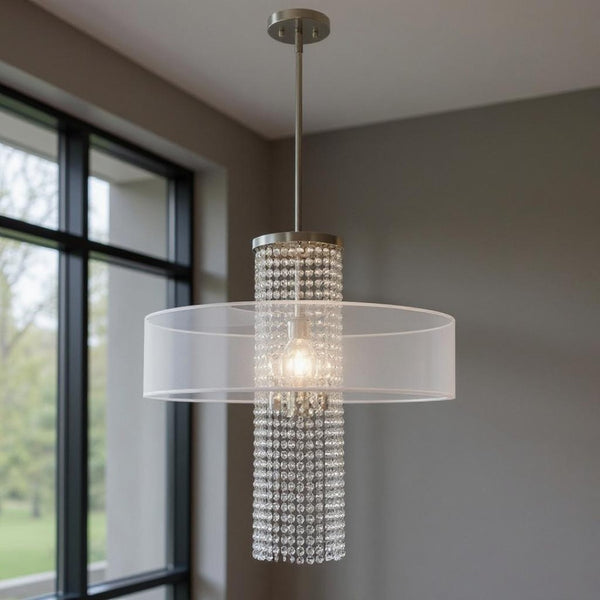 HomeRoots Four Light Dimmable Chandelier: Modern Cylinder Design for Versatile Illumination in Any Space 687287