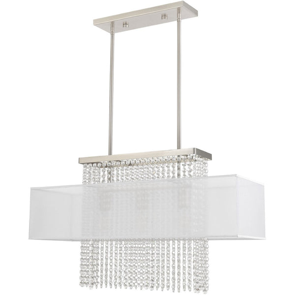 HomeRoots Three Light Dimmable Chandelier - Modern Cylindrical Shades for Elegant, Adjustable Ambient Lighting 687288