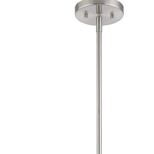 HomeRoots Nickel Modern Dimmable Chandelier with Clear Metal Accents - Stylish Lighting for Any Space 687289