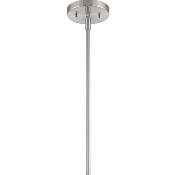 HomeRoots Nickel Modern Dimmable Chandelier with Clear Metal Accents - Stylish Lighting for Any Space 687289