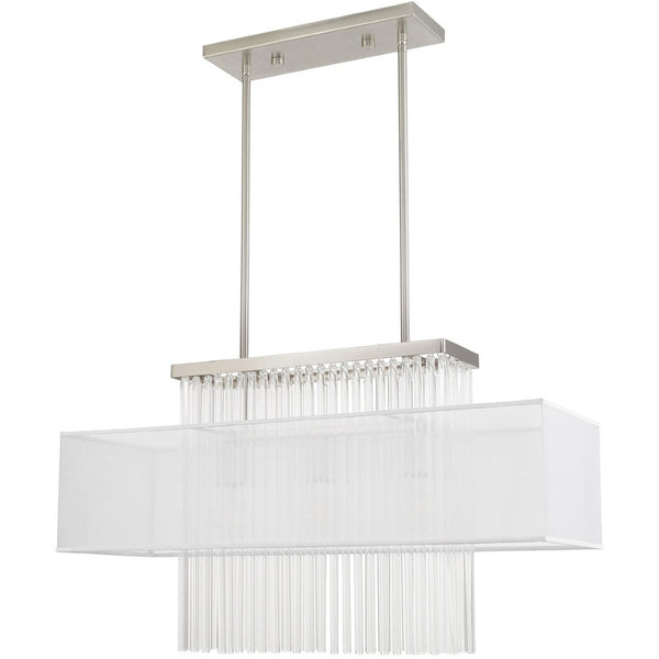 HomeRoots Three Light Dimmable Chandelier with Sleek Cylindrical Shades for Stylish Modern Home Décor 687291