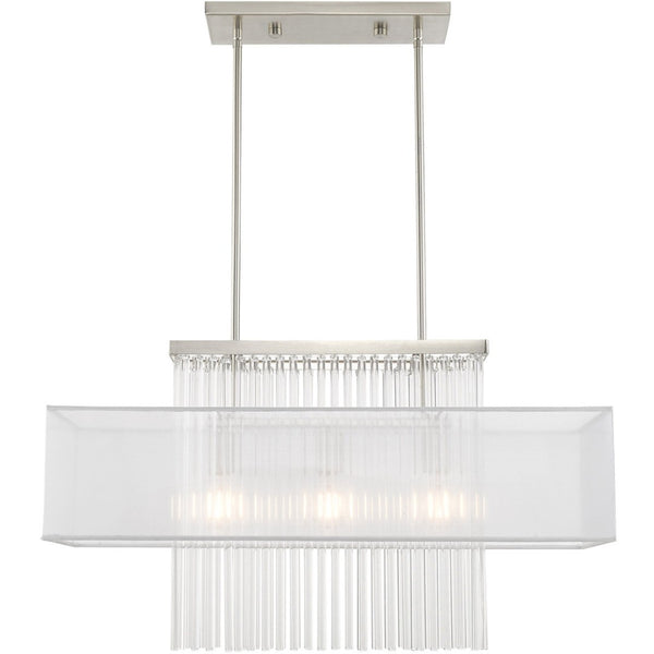 HomeRoots Three Light Dimmable Chandelier with Sleek Cylindrical Shades for Stylish Modern Home Décor 687291