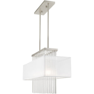 HomeRoots Three Light Dimmable Chandelier with Sleek Cylindrical Shades for Stylish Modern Home Décor 687291