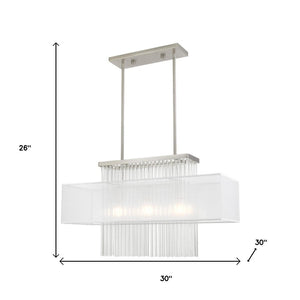 HomeRoots Three Light Dimmable Chandelier with Sleek Cylindrical Shades for Stylish Modern Home Décor 687291