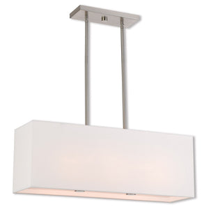 HomeRoots Three Light Dimmable Chandelier - Modern Cylinder Shades for Elegant Dining & Living Spaces 687292