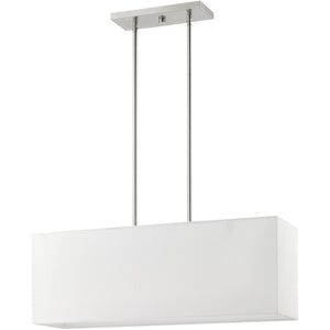 HomeRoots Three Light Dimmable Chandelier - Modern Cylinder Shades for Elegant Dining & Living Spaces 687292