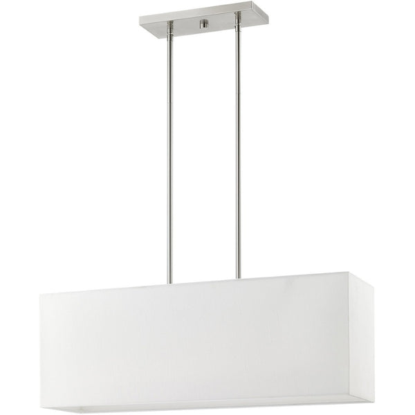 HomeRoots Three Light Dimmable Chandelier - Modern Cylinder Shades for Elegant Dining & Living Spaces 687292
