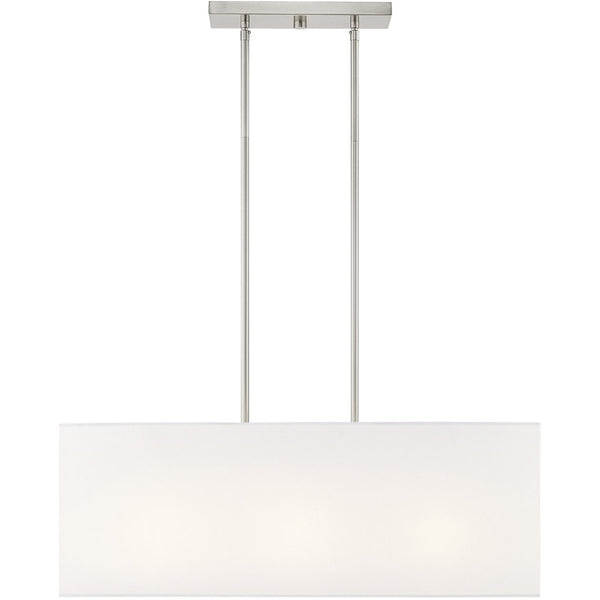 HomeRoots Three Light Dimmable Chandelier - Modern Cylinder Shades for Elegant Dining & Living Spaces 687292