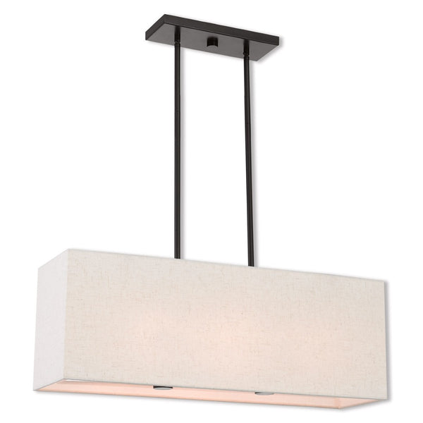 HomeRoots Bronze Three-Light Dimmable Chandelier with Elegant Cylinder Shades for Modern Home Décor 687293