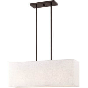 HomeRoots Bronze Three-Light Dimmable Chandelier with Elegant Cylinder Shades for Modern Home Décor 687293