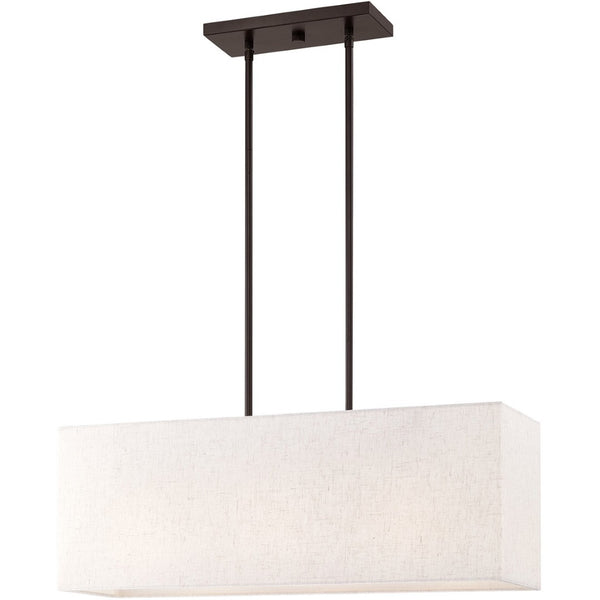 HomeRoots Bronze Three-Light Dimmable Chandelier with Elegant Cylinder Shades for Modern Home Décor 687293