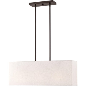 HomeRoots Bronze Three-Light Dimmable Chandelier with Elegant Cylinder Shades for Modern Home Décor 687293
