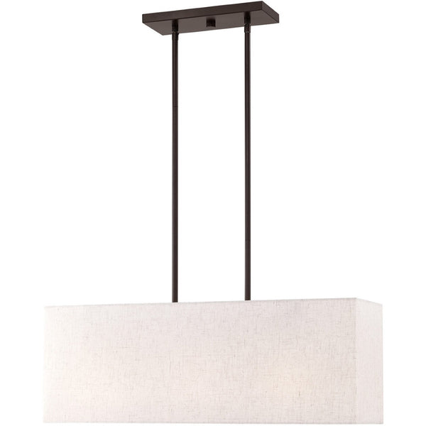 HomeRoots Bronze Three-Light Dimmable Chandelier with Elegant Cylinder Shades for Modern Home Décor 687293