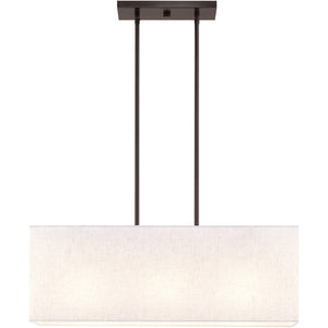 HomeRoots Bronze Three-Light Dimmable Chandelier with Elegant Cylinder Shades for Modern Home Décor 687293