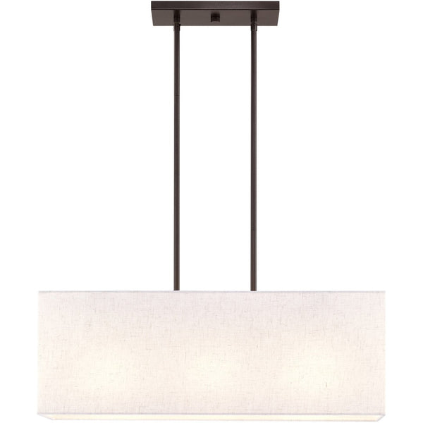HomeRoots Bronze Three-Light Dimmable Chandelier with Elegant Cylinder Shades for Modern Home Décor 687293